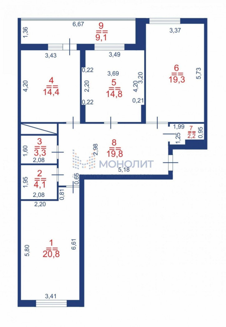 3-комн квартира Подновье сл, Лысогорская ул,  89 к3