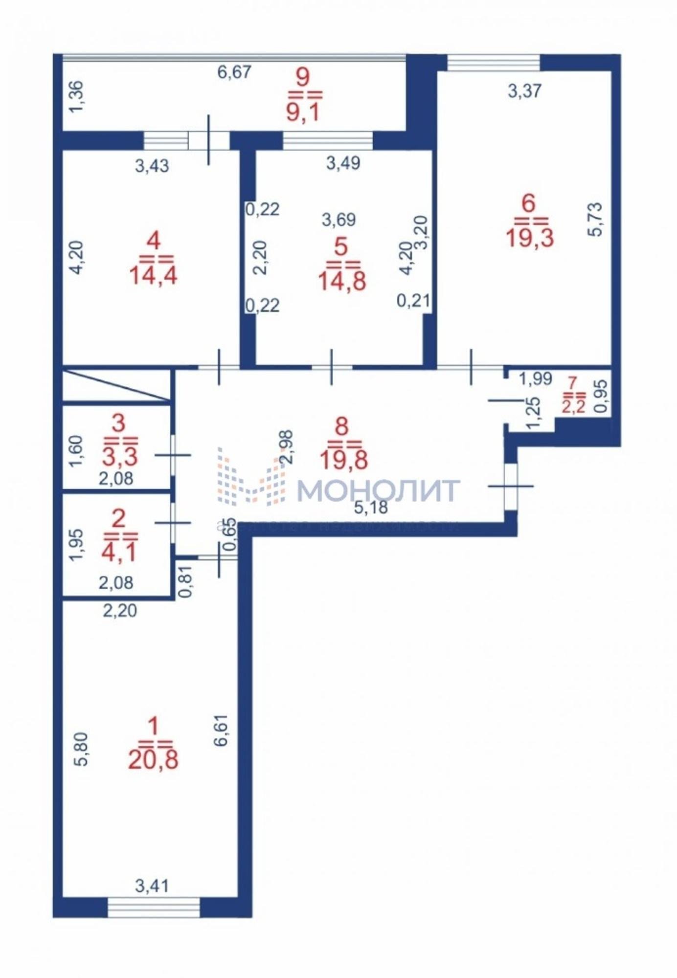 Купить квартиру за 13 755 300 рублей на Нижегородский район