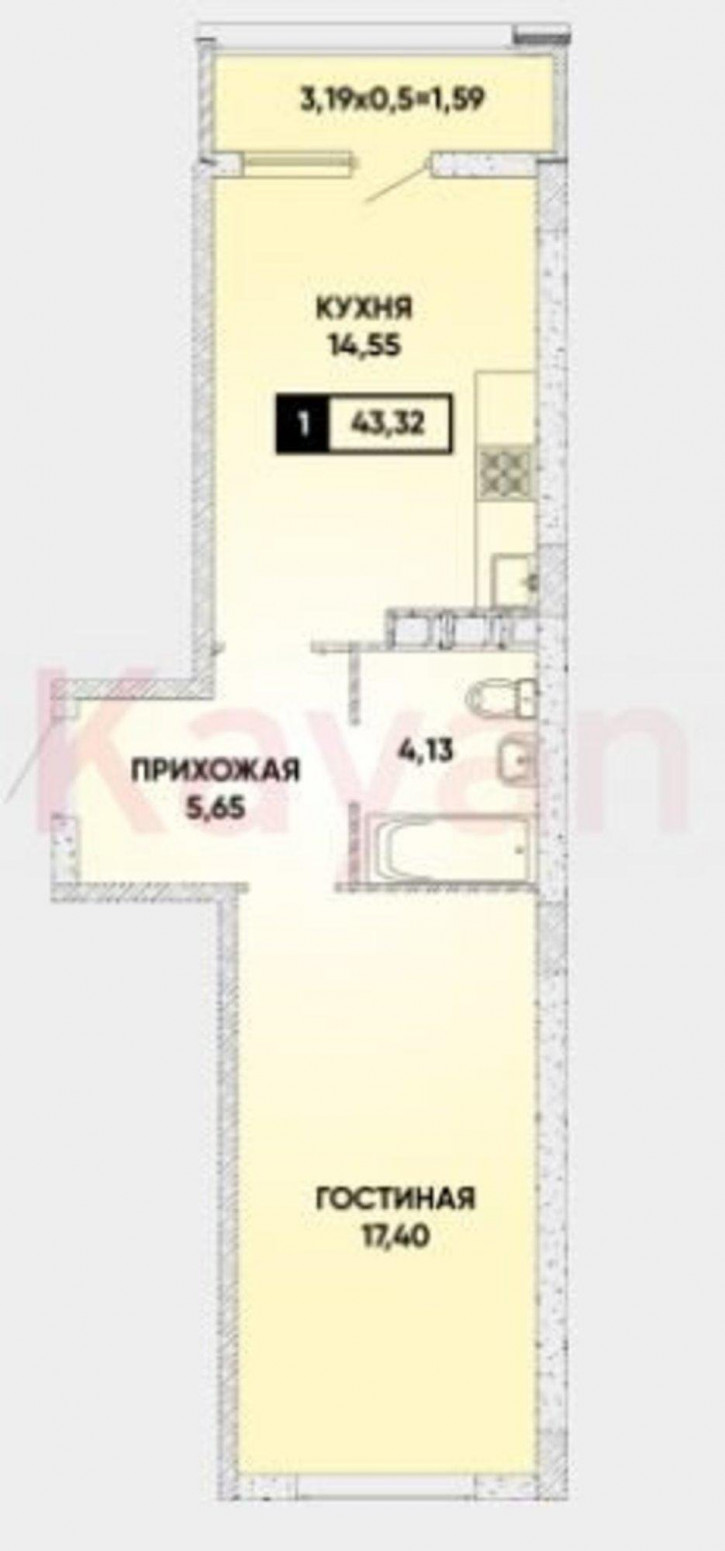 1-комн квартира Дзержинского ул.