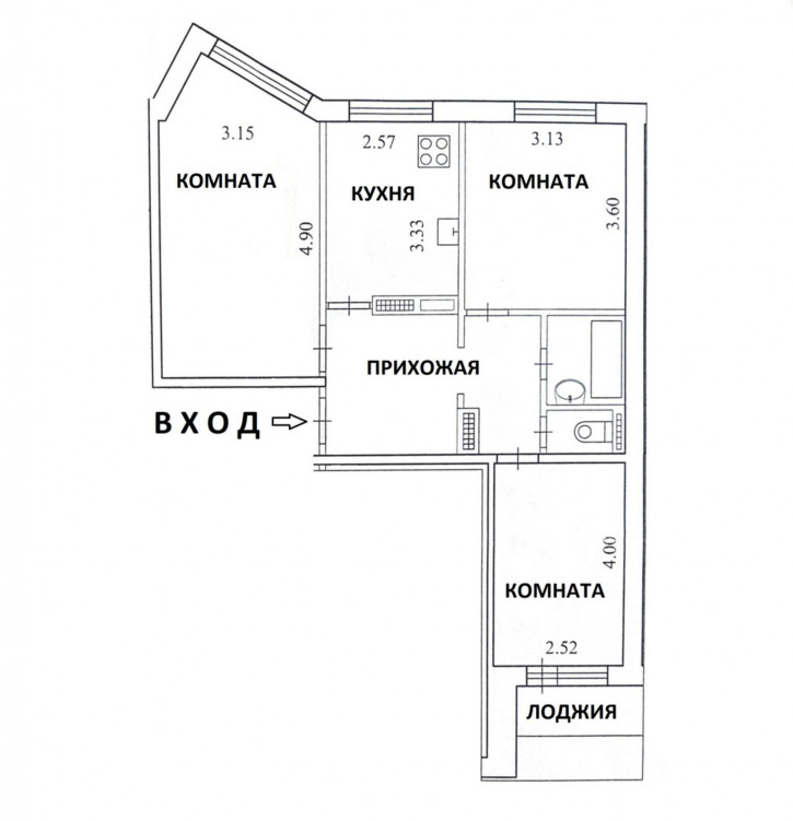 3-комн квартира проспект Дзержинского, 29
