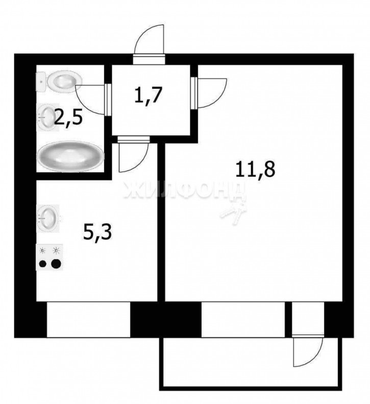 1-комн квартира Крылова улица, д.43А