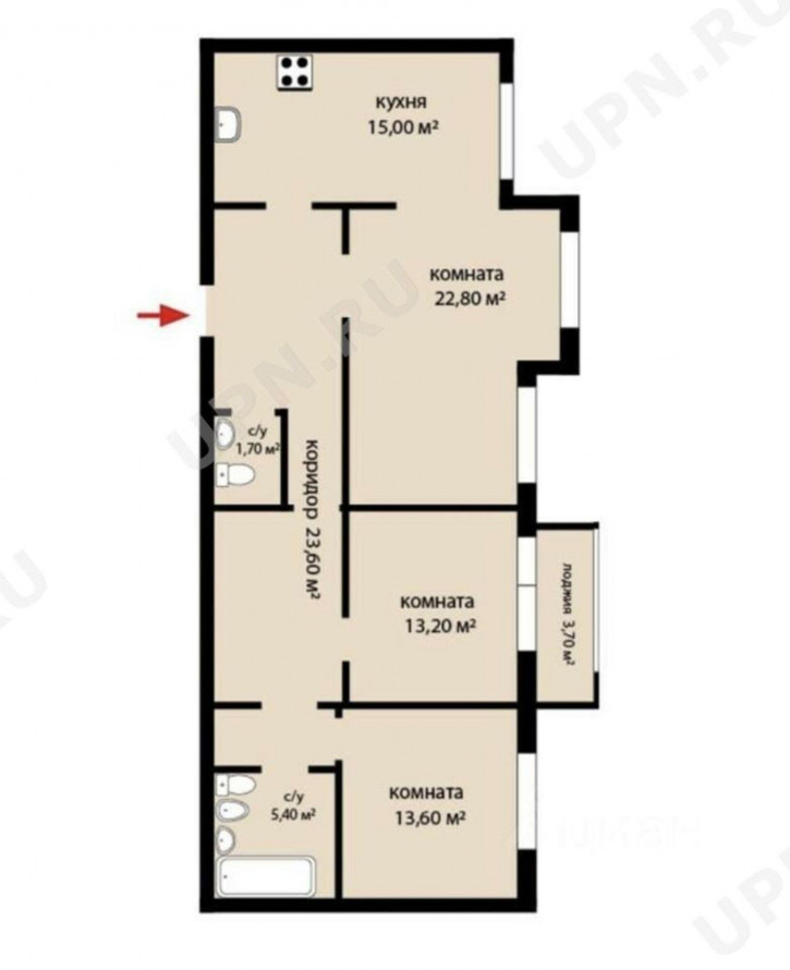 3-комн квартира белинского, 180