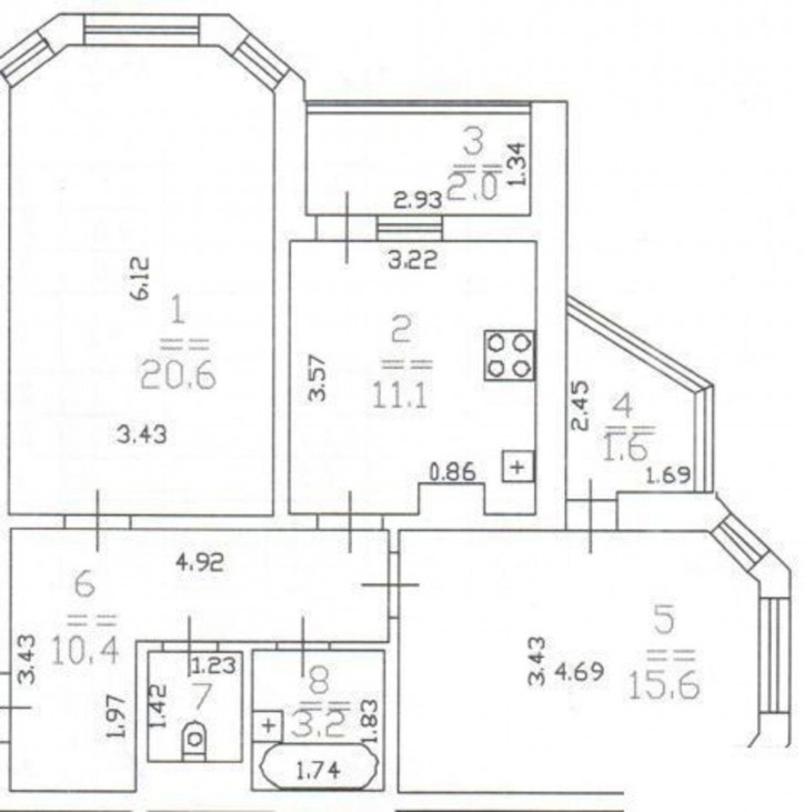 2-комн квартира Родионова ул, 165к12