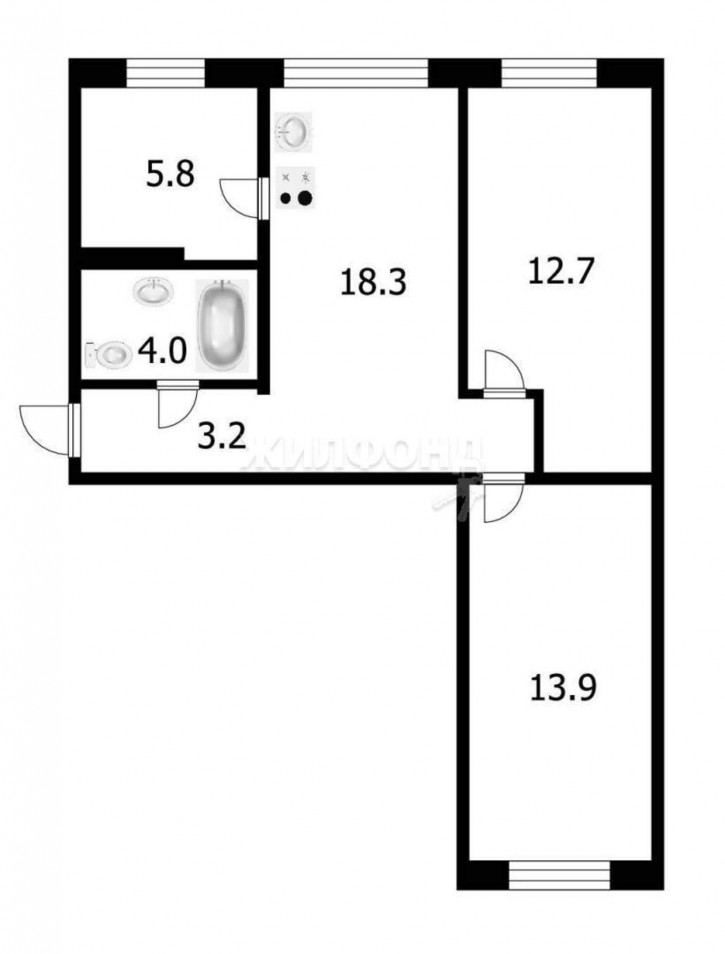 3-комн квартира Академическая улица, д.13