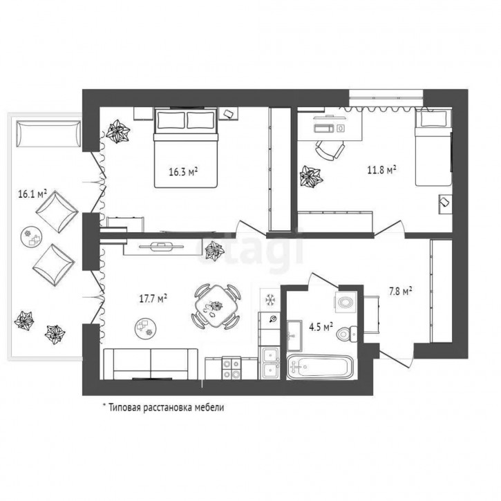 2-комн квартира Геннадия Куцева, 9