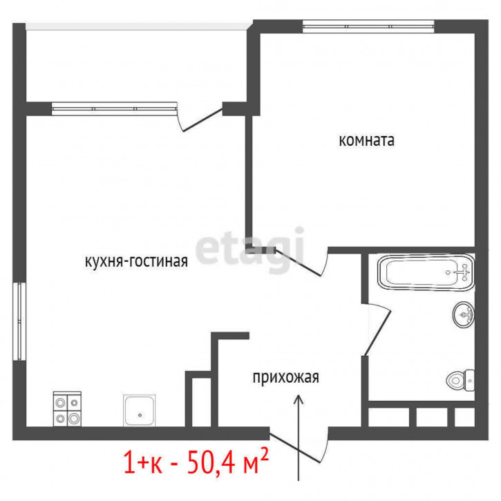1-комн квартира в новом доме Золотистый бульвар, Дом 5.3, Солнечный (Эталон) стр 14