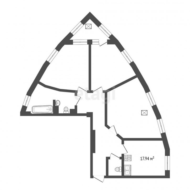 3-комн квартира Профсоюзная, 56