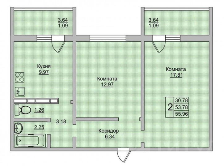 2-комн квартира Суворовский