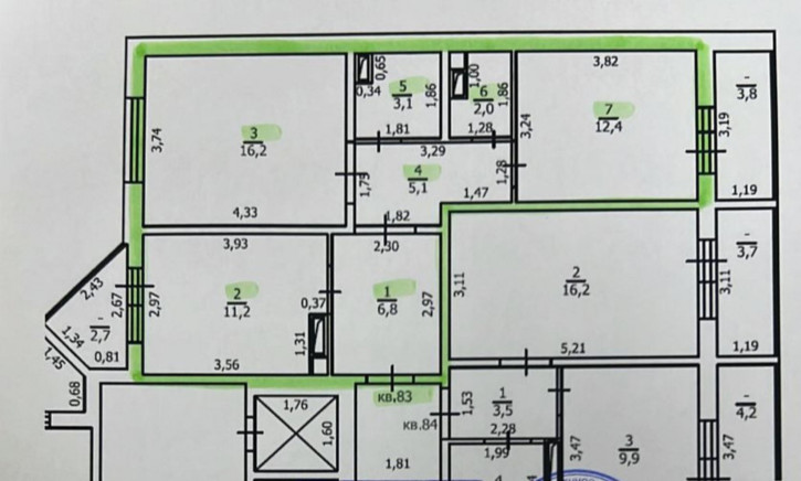 2-комн квартира улица Рокоссовского, 3