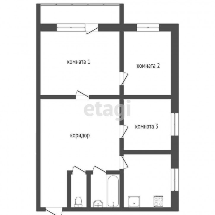 3-комн квартира Октябрьская, 8