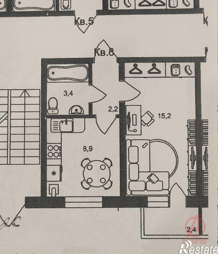 1-комн квартира Парковая улица, 32к98