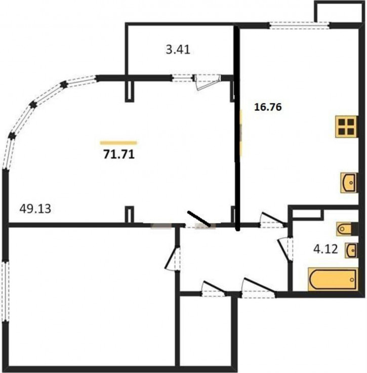 2-комн квартира в новом доме Горького ул, 87