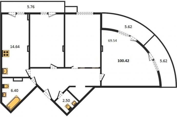 3-комн квартира в новом доме Горького ул, 87