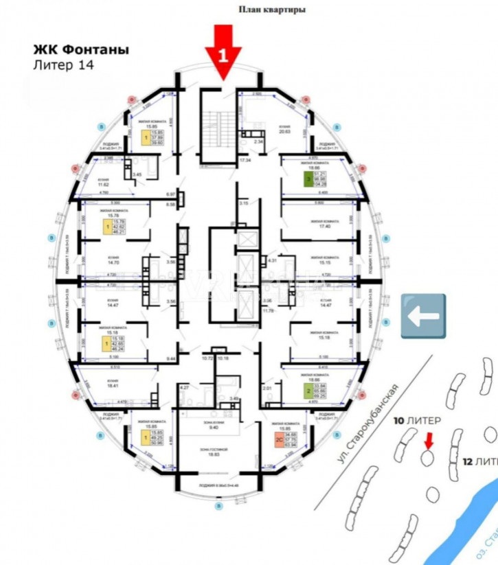 2-комн квартира в новом доме Воронежская ул, 47Д к1