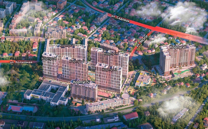 2-комн квартира в новом доме ул Колхозная