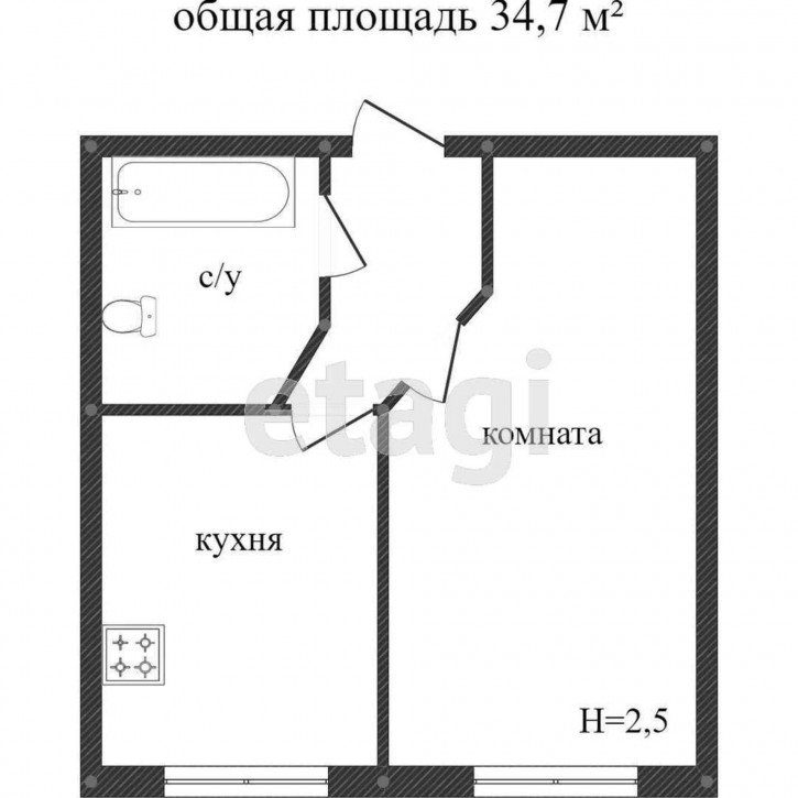 1-комн квартира Венеция мкр., 58