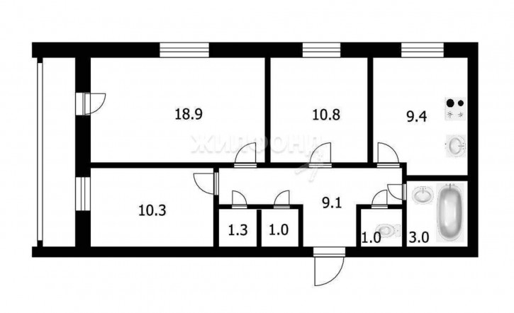 3-комн квартира Мира улица, д.11А