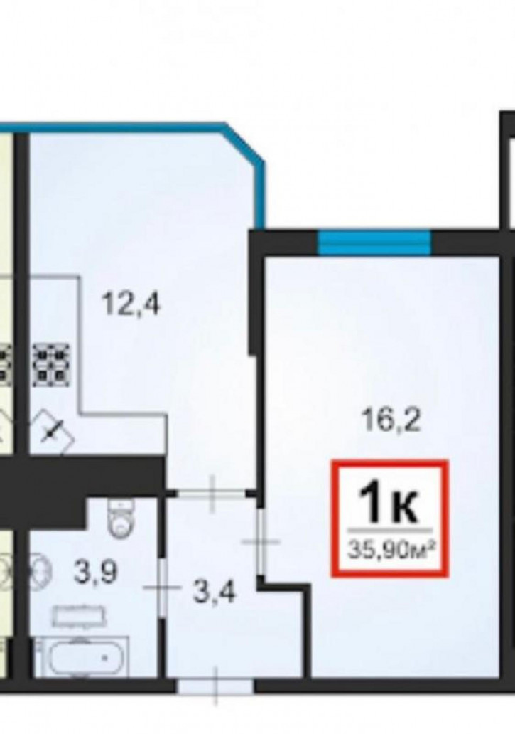 1-комн квартира Анапское шоссе, 46