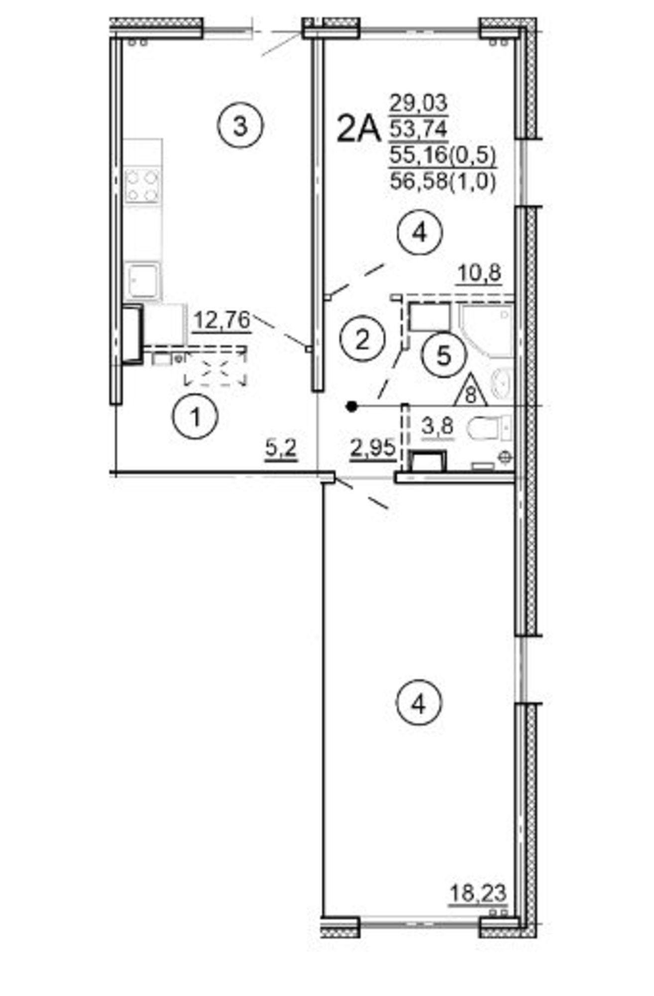 Купить квартиру за 5 302 090 рублей на Новочеркасская ул, 48
