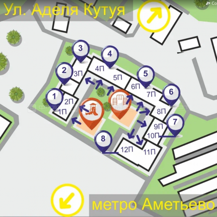 2-комн квартира в новом доме ул. Аделя Кутуя, дом 86