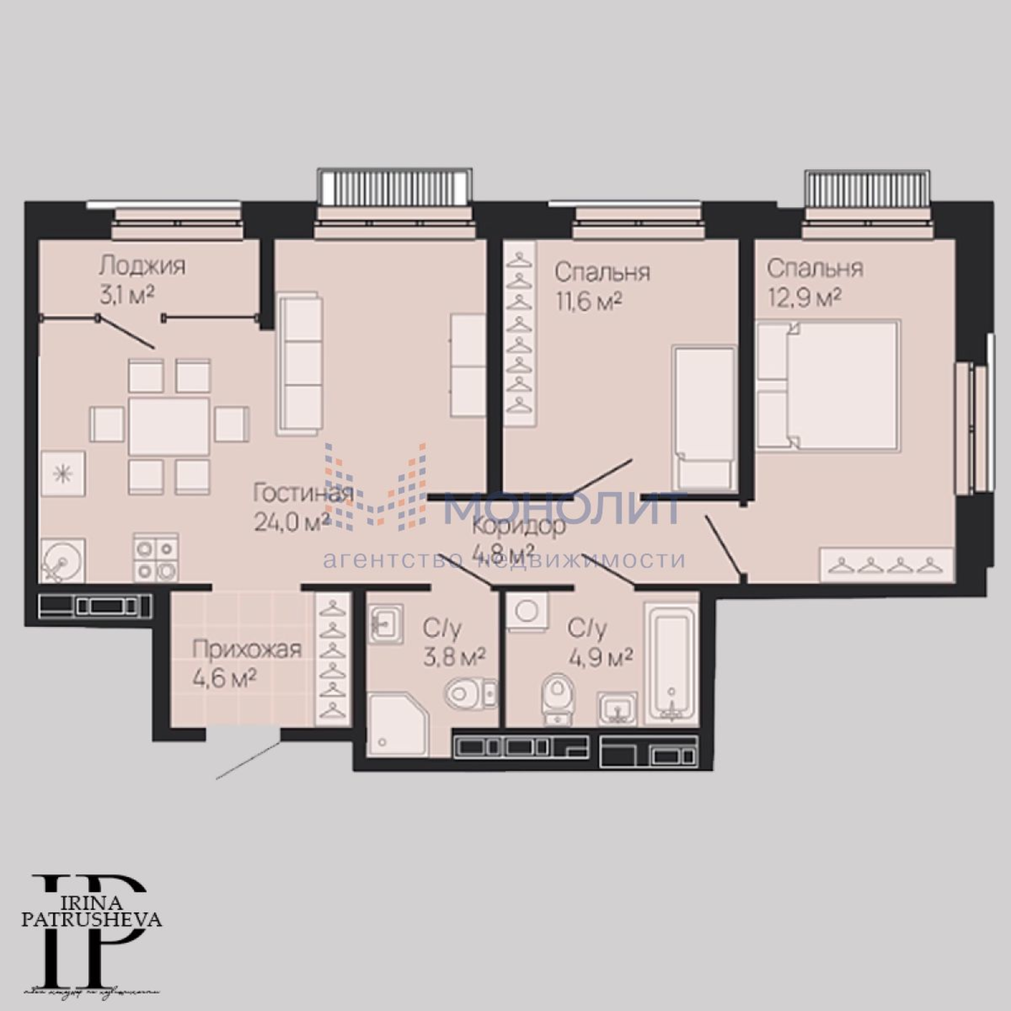 Купить квартиру за 18 004 800 рублей на Белинского ул, 35
