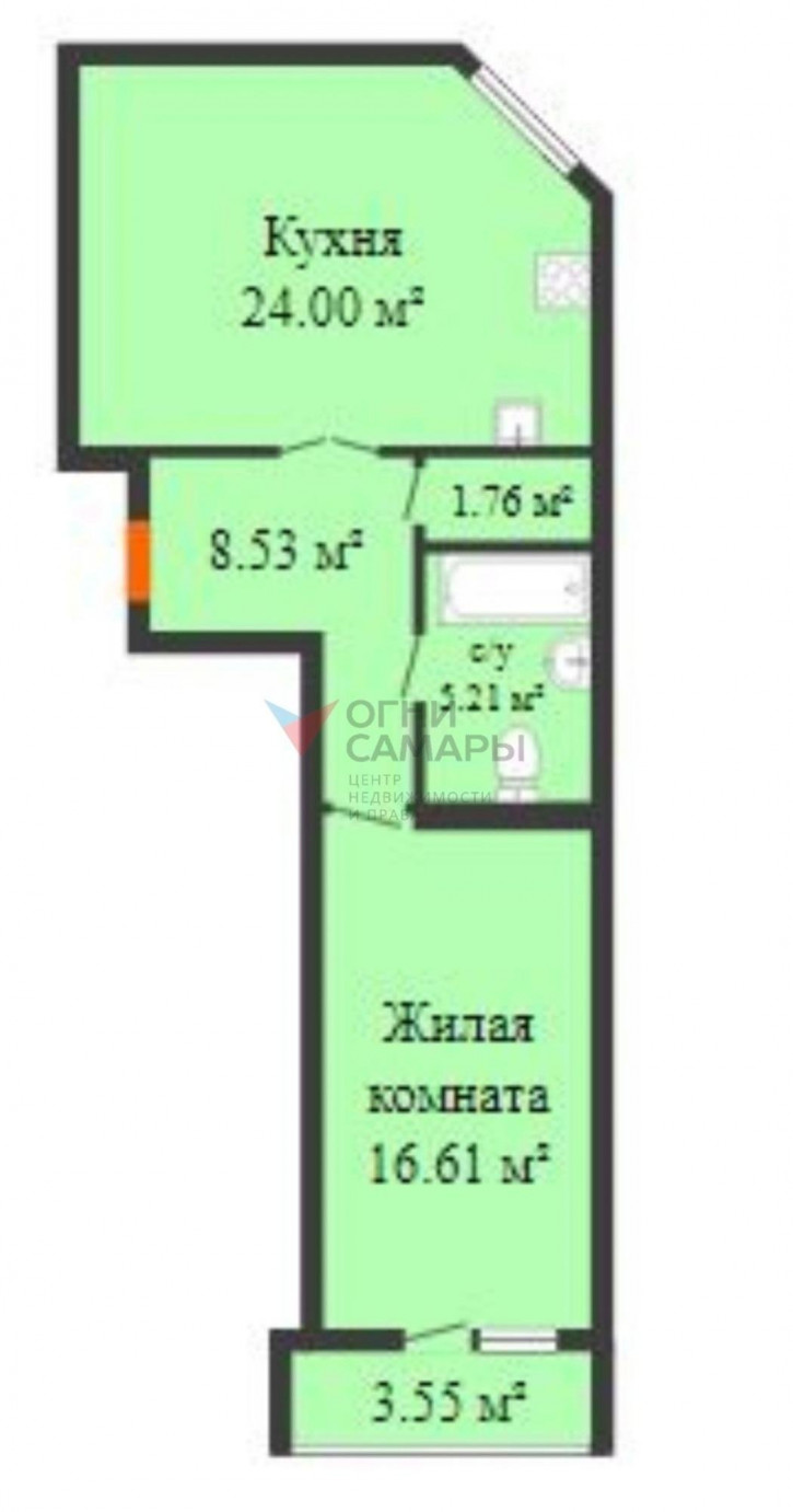 1-комн квартира в новом доме Степана Разина улица