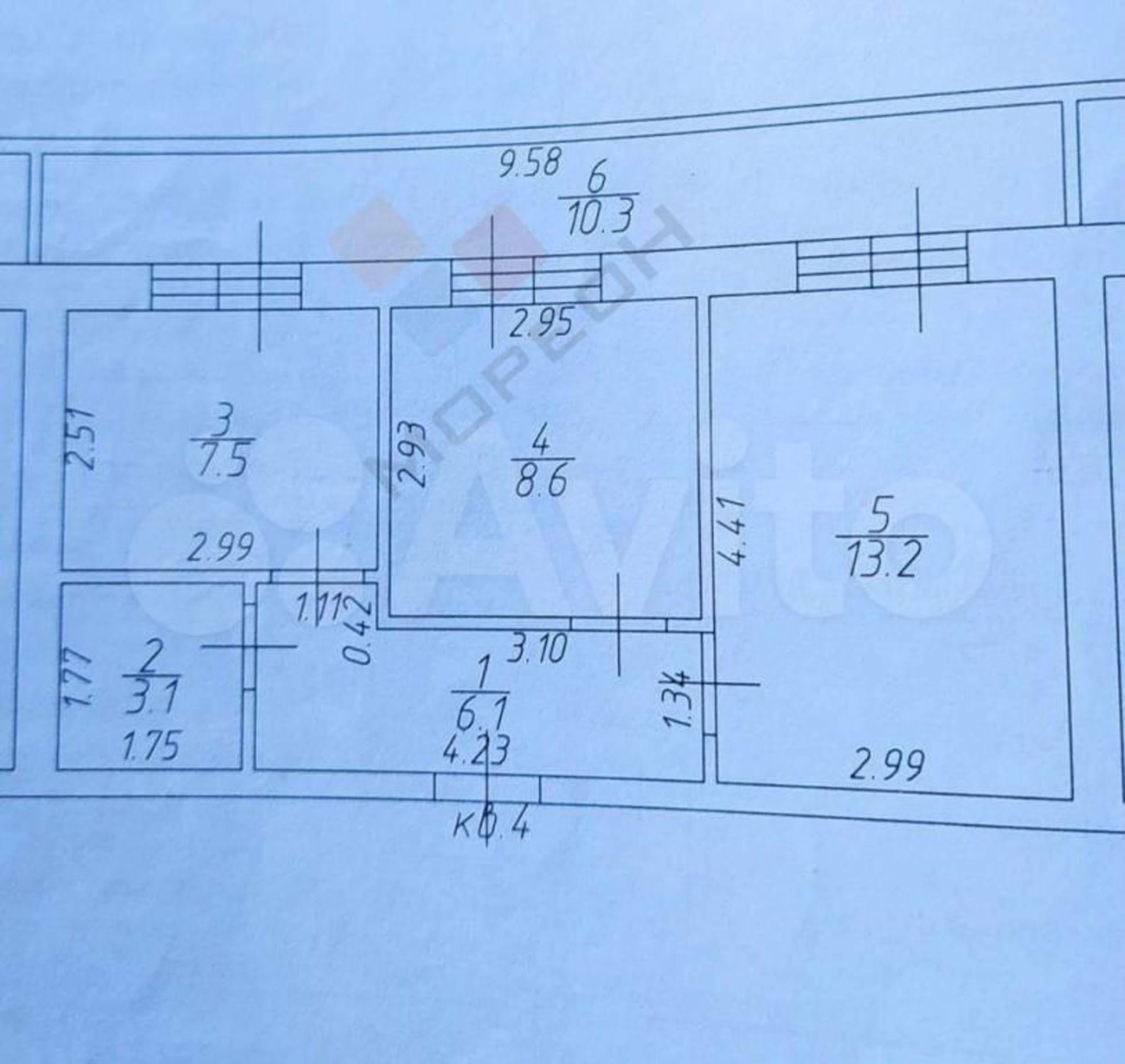 Купить квартиру за 4 350 000 рублей на Бжегокайская ул, 25/1к9