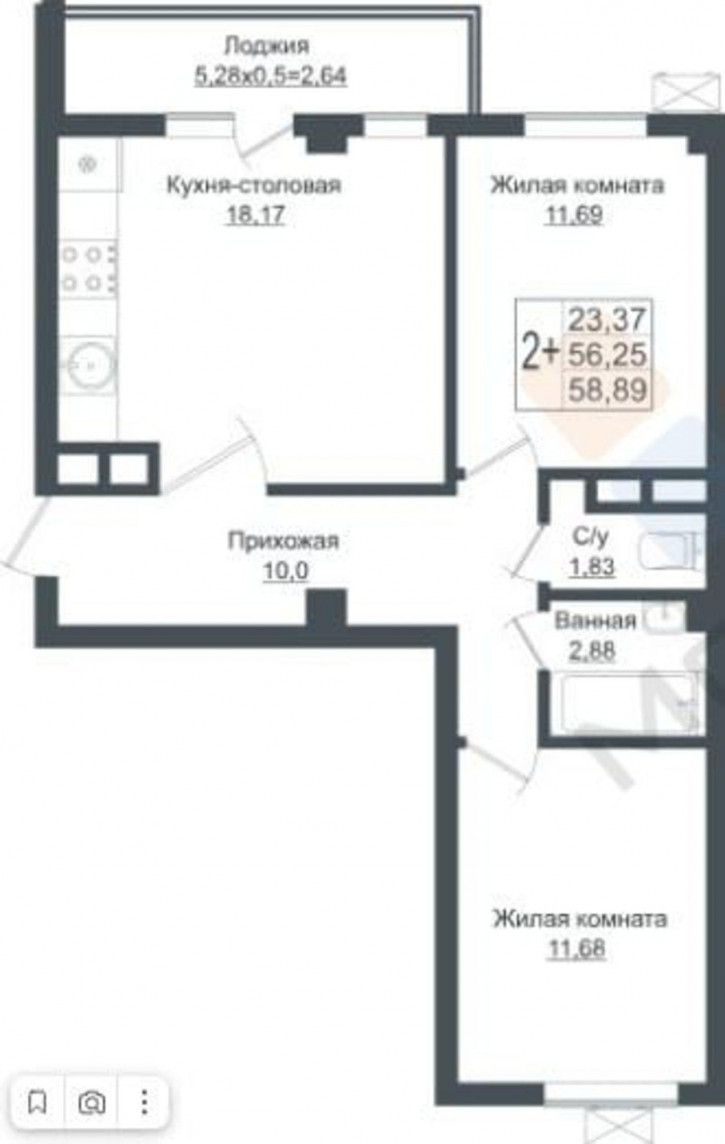 2-комн квартира в новом доме Античная ул, 5квартал 6 литер