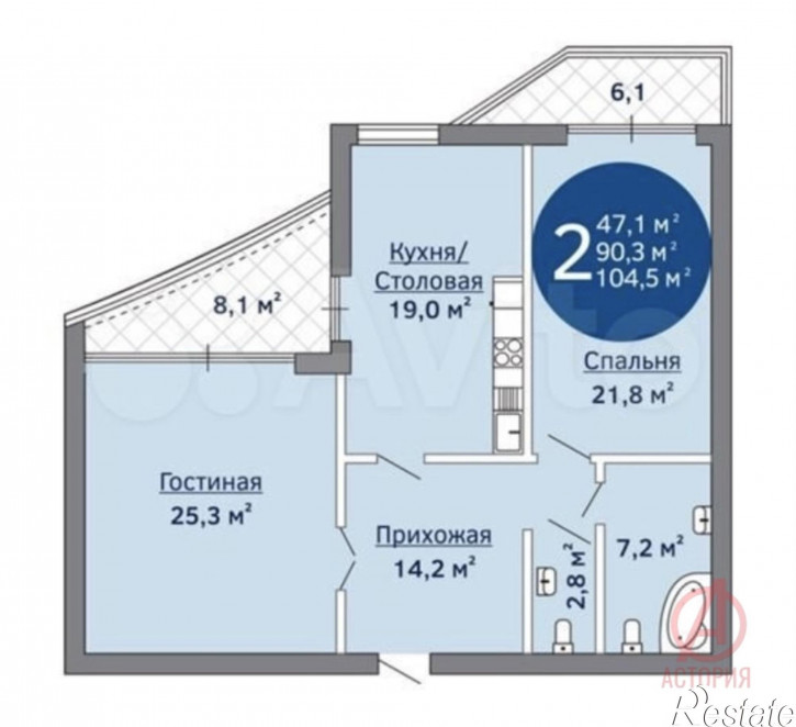 2-комн квартира Шевченко улица, 24