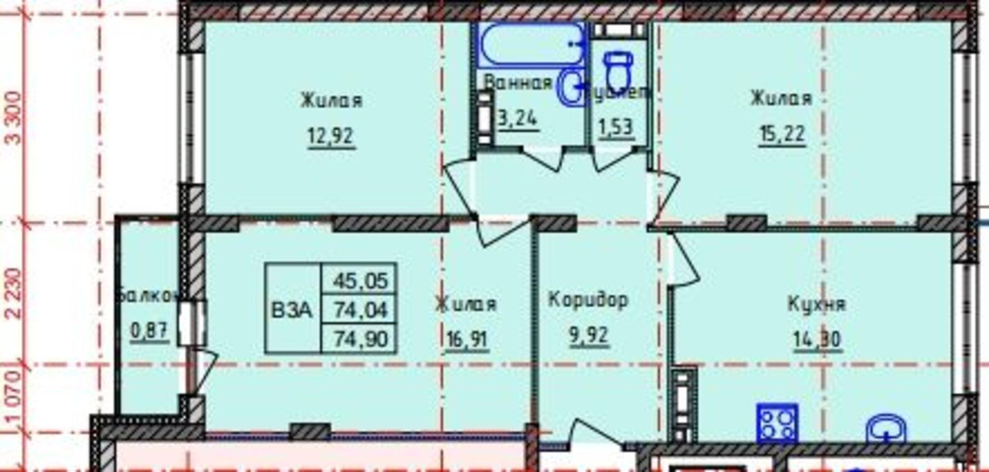 Купить квартиру за 4 568 900 рублей на Брагинская ул, 18к4