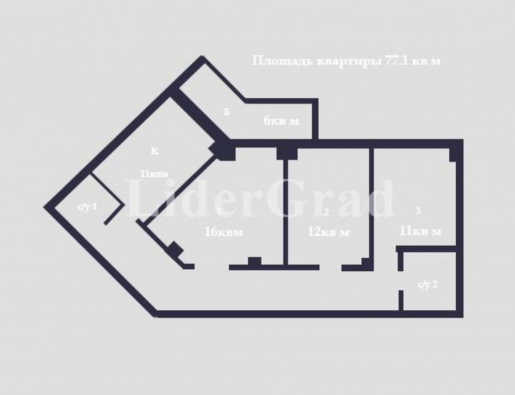 3-комн квартира в новом доме Фрунзе пр-кт, 77 а