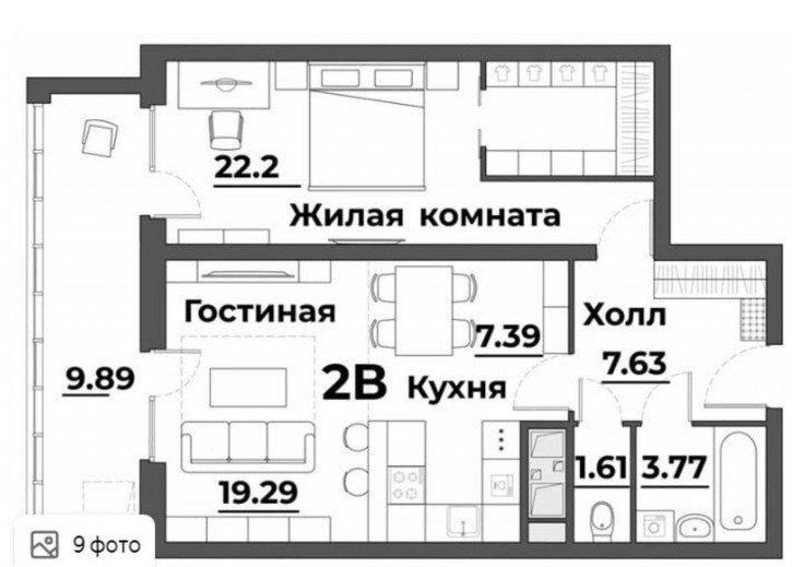 2-комн квартира в новом доме Лозицкой ул, 1А