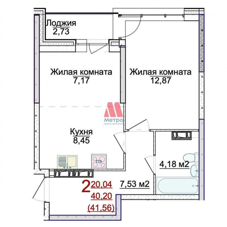 1-комн квартира в новом доме Сокол поселок, д.31а