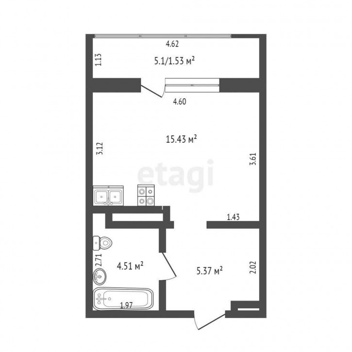 1-комн квартира Сергея Джанбровского, 5