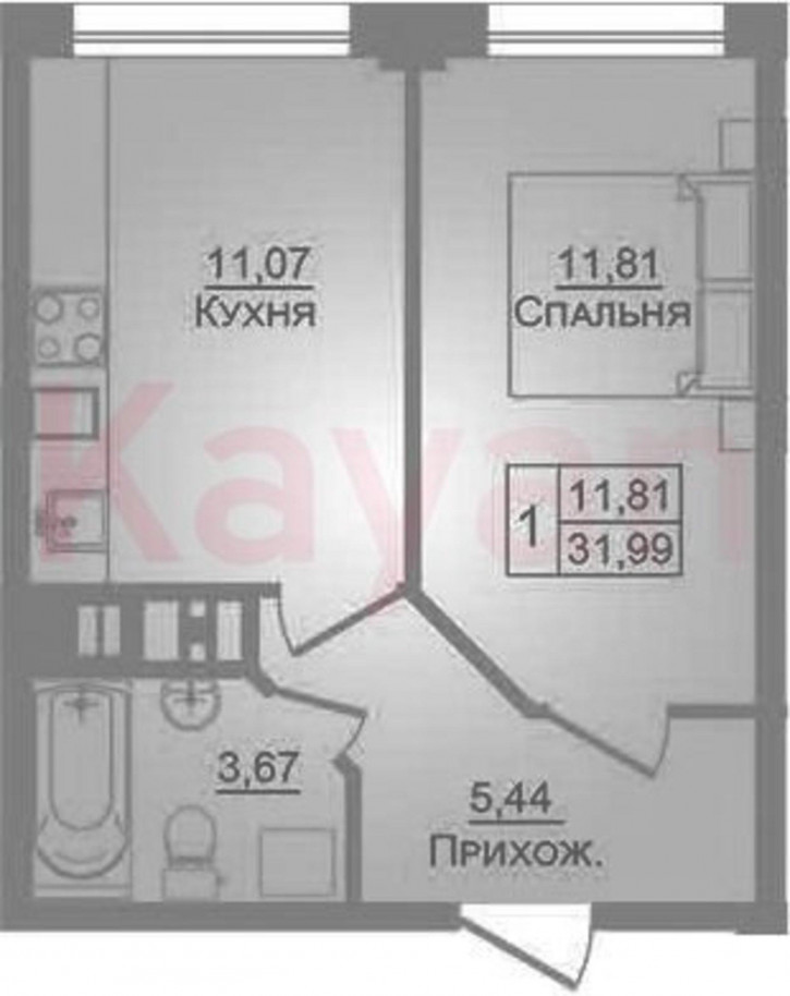 1-комн квартира в новом доме ул Луговая