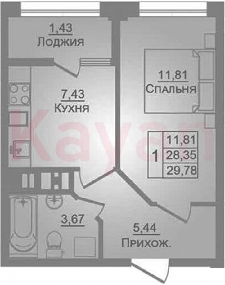 1-комн квартира в новом доме ул Луговая