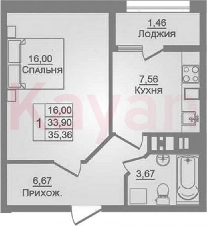 1-комн квартира в новом доме ул Луговая