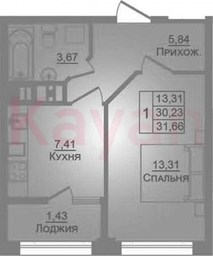 1-комн квартира в новом доме ул Луговая