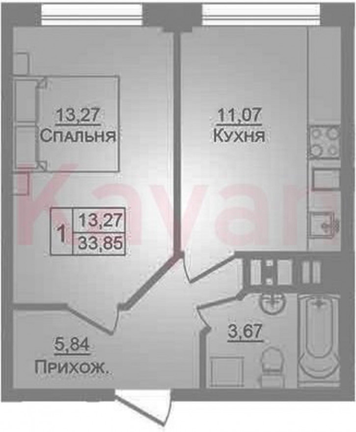 1-комн квартира в новом доме ул Луговая