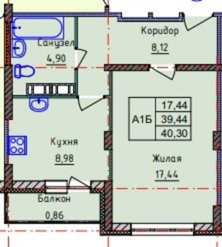 1-комн квартира в новом доме Брагинская ул, 18к3