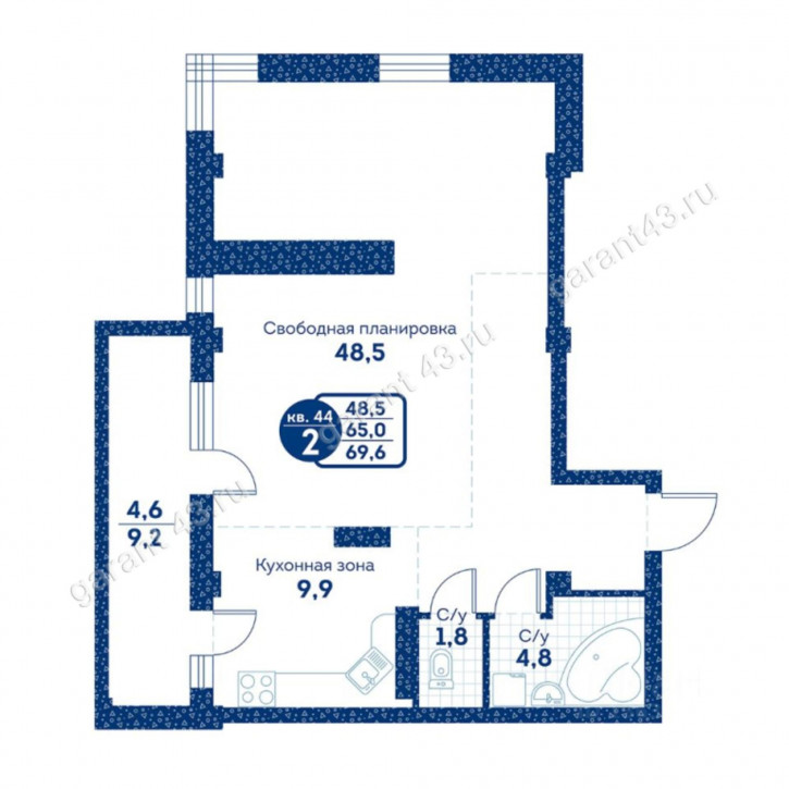 2-комн квартира Казанская улица, 24