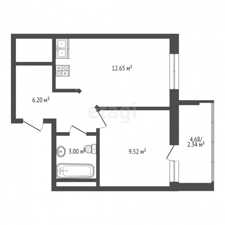 2-комн квартира Александра Пушкина, 8Б