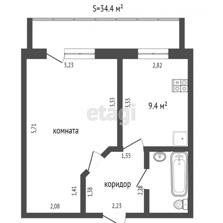 1-комн квартира Самарцева, 30