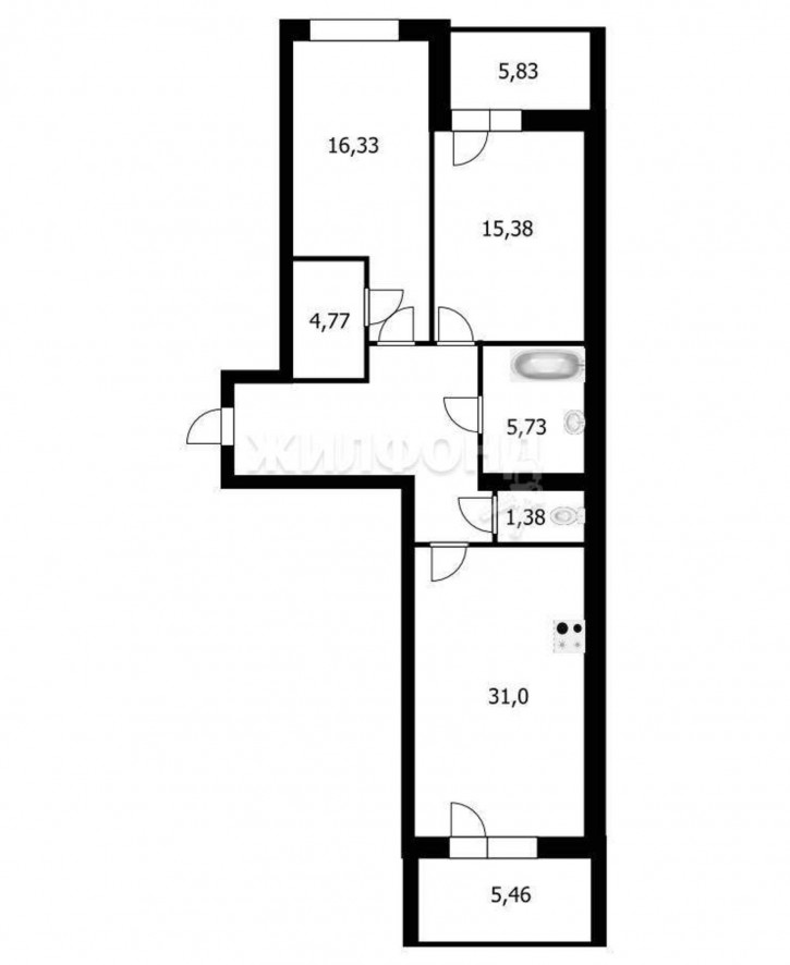 2-комн квартира Мегаполис-парк микрорайон, д.14к4