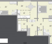 4-комн, 84кв м, этаж 16/17 улица Юркина, 8