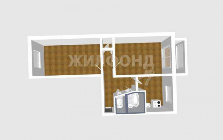 2-комн квартира 50 лет Октября улица, д.4