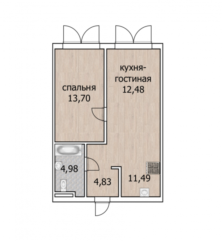 2-комн квартира в новом доме улица Минигали Губайдуллина, 2