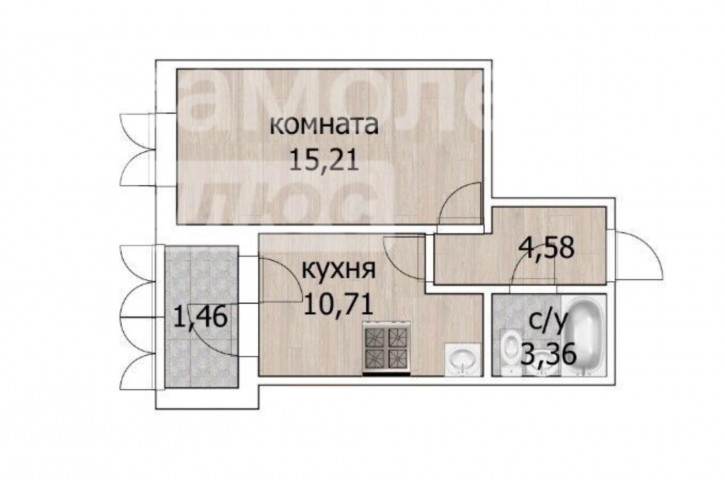 1-комн квартира в новом доме Бакалинская улица