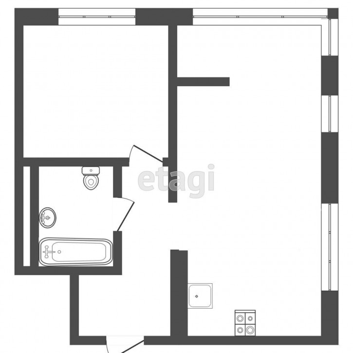 1-комн квартира Академическая, 4