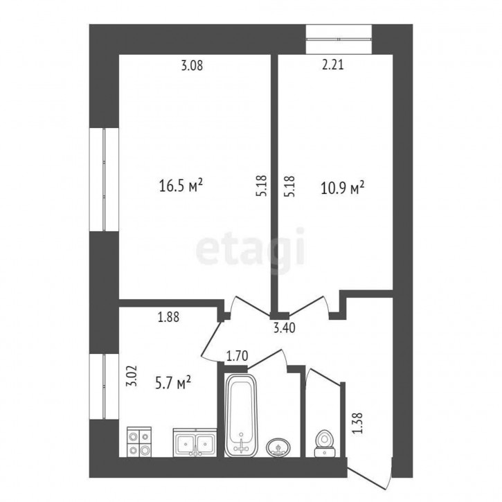 2-комн квартира Мелиораторов, 9а